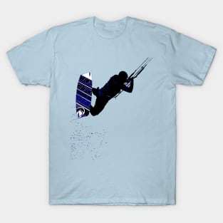 Kitesurfing Action Kite And Surf Illustration T-Shirt